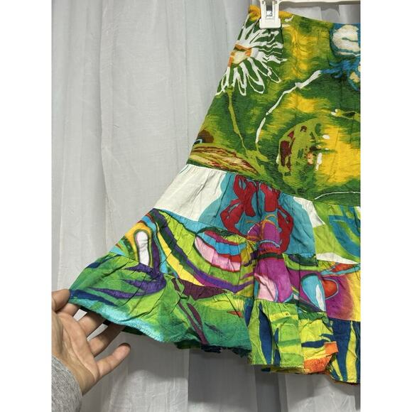 Jams World XS Skirt Mai Tai Hawaiian Vibrant Artsy Colorful Tropical VTG Boho - Picture 6 of 7
